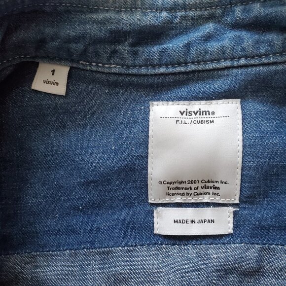 Visvim Indigo Denim Shirt Men’s Size 1 - Picture 5 of 7